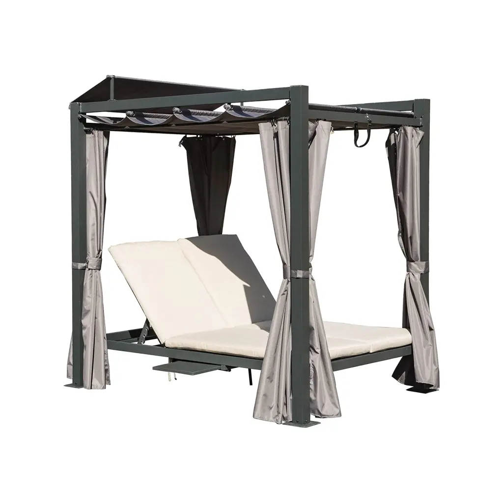Aluminum Outdoor Patio Daybed Retractable Canopy crefise patio life
