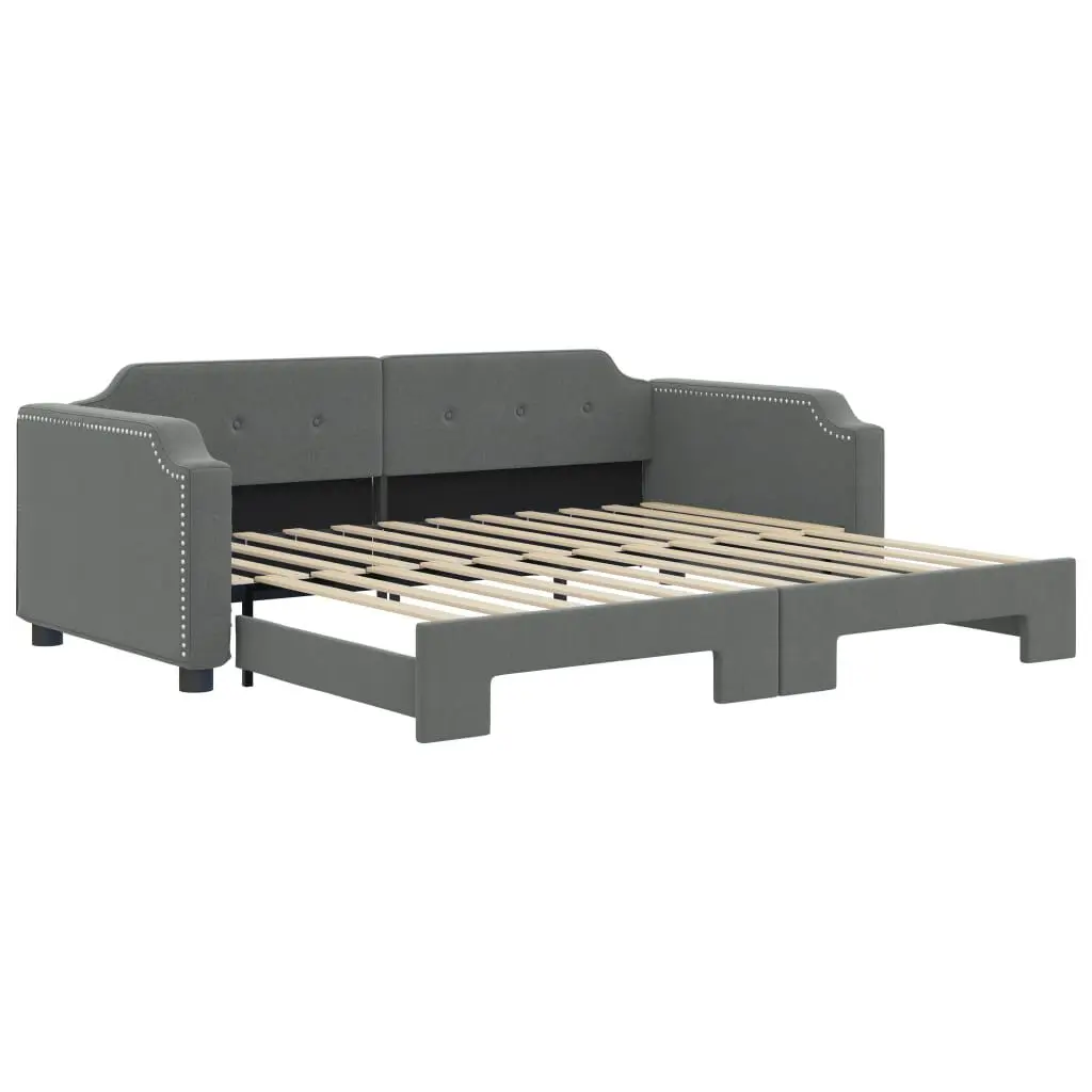Dark Gray Daybed Trundle 39.4x74.8 Inches No Mattress Included