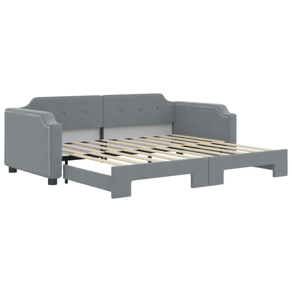 Daybed Trundle without Mattress Light Gray 39.4x74.8 Inch Guest Bed