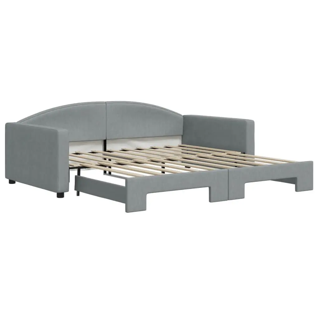 Light Gray Daybed Trundle 39.4x74.8 Inches No Mattress Space Saving