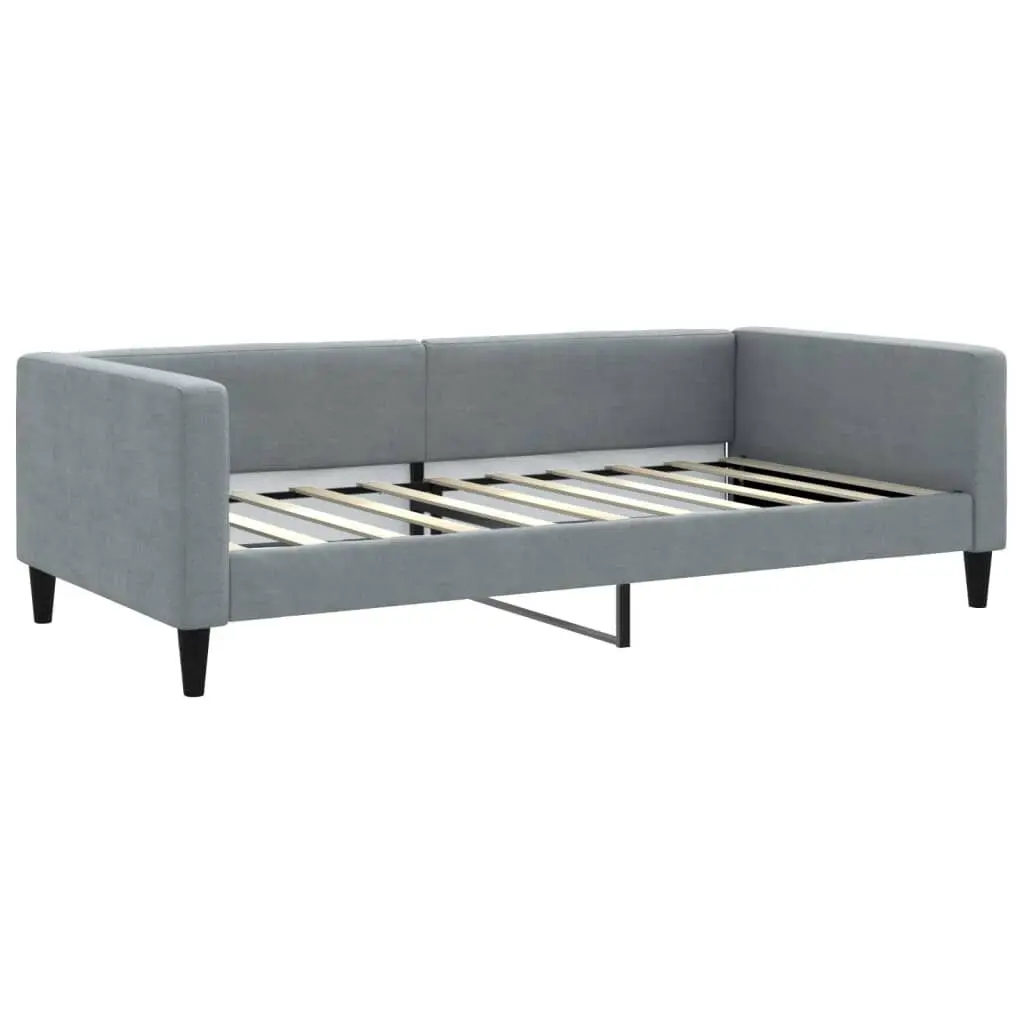 Light Gray Fabric Day Bed without Mattress 39.4x74.8 Inches Modern