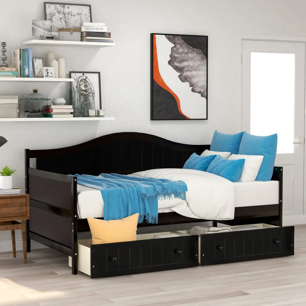 Twin Timberen Daybed 2 Drawers Sofa Bed Bedroom Living Room Guest Space lucky furniture