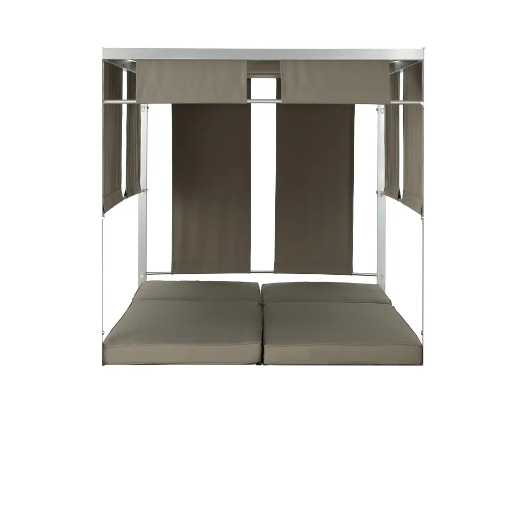 Heminger Khaki Metal Daybed Waterproof Fabric Guest Room nh-cloudhouse