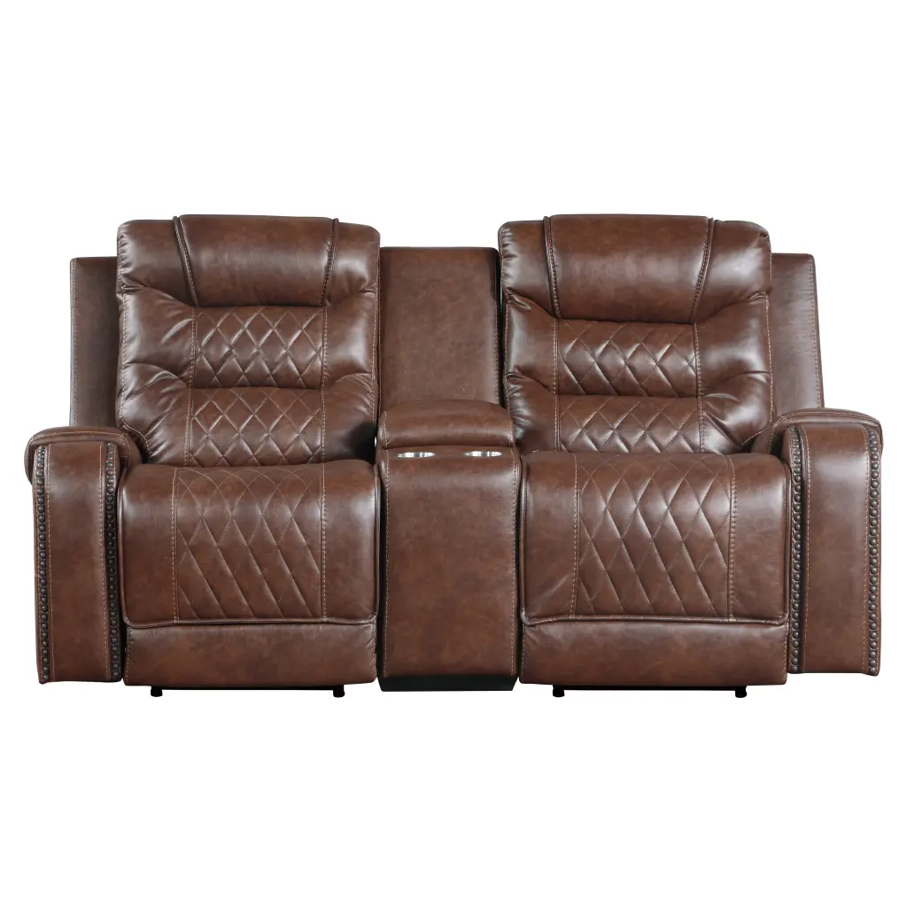 Opulent Living Room Furniture Brown Diamond Pattern Stitching 1Pc Pouf Ottoman kanepe
