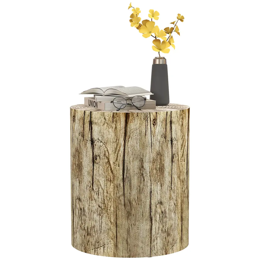 Homcom Tree Stump Stool Decorative Side Table Round Tabletop aosom business