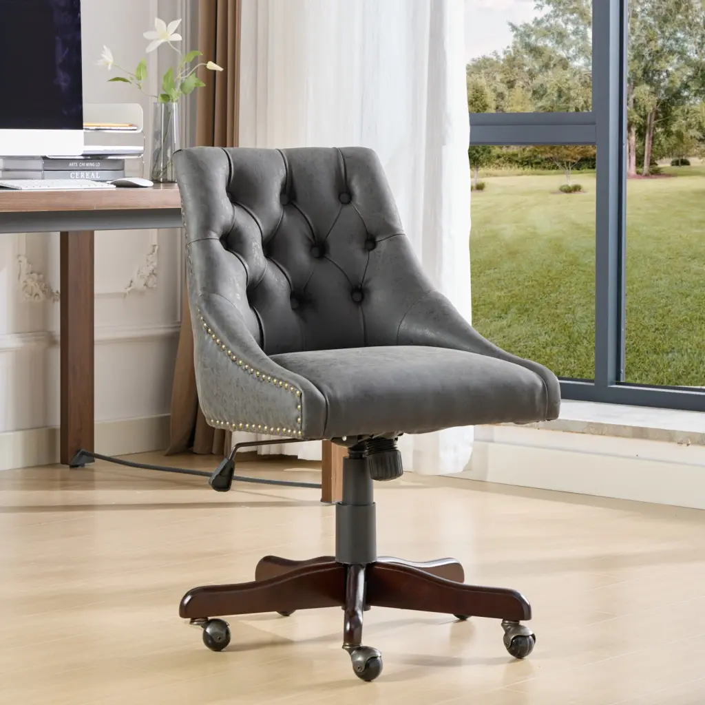 Medieval Retro Style Sheepskin Pattern Stationery Chair Lumbar Support a-a furniture