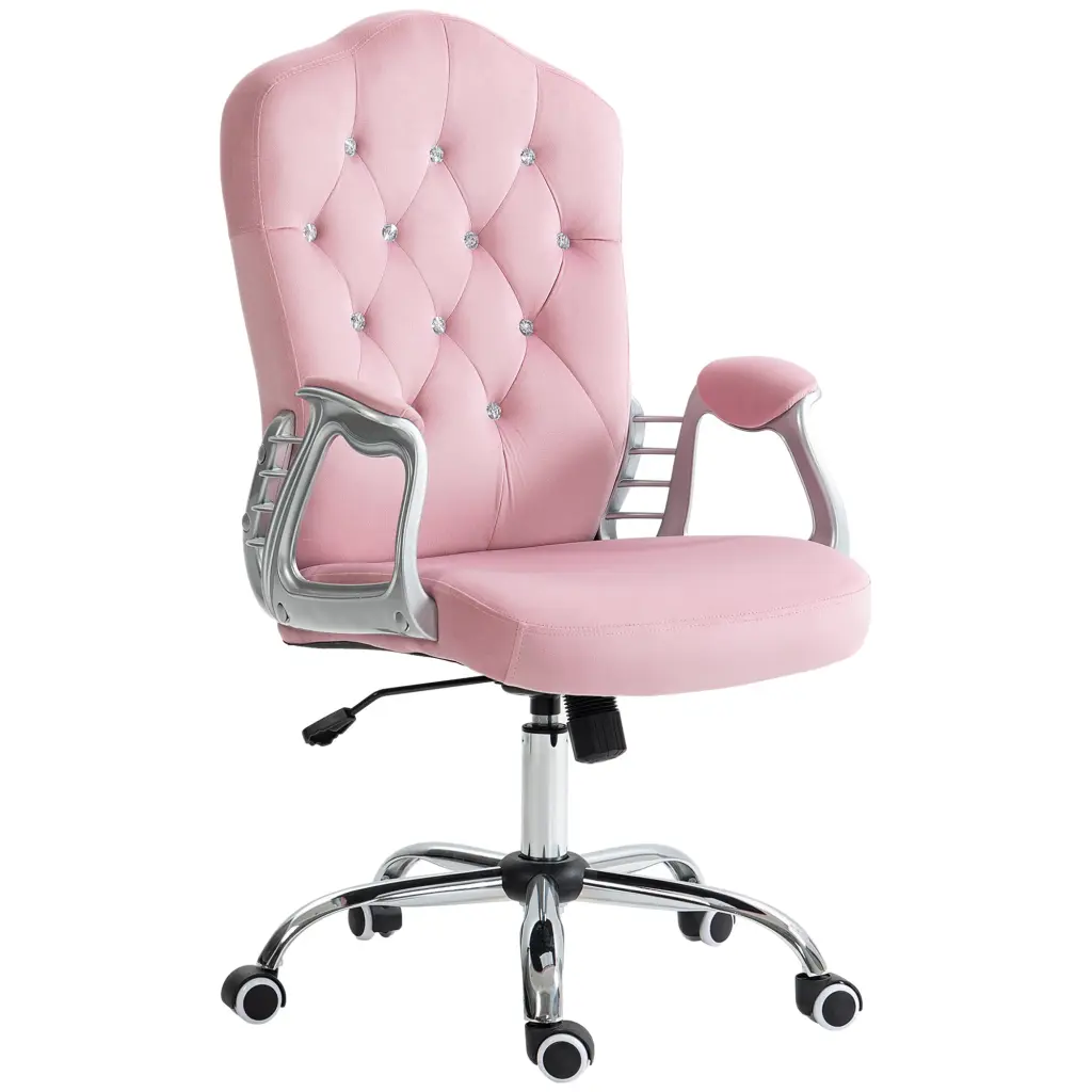 Velvet Home Office Chair Button Tufted Design aosom business