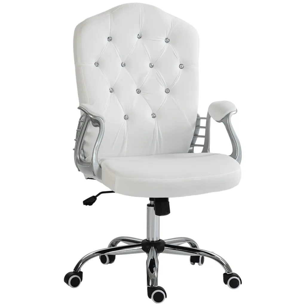 Vinsetto Velvet Home Office Chair Button Tufted Back and Comfortable Desk Chair aosom business