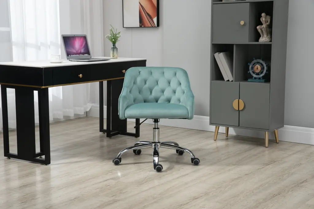 Coolmore Velvet Home Stationery Desk Chair Modern Cute Computer Chair White Office Chair coolmore w-395