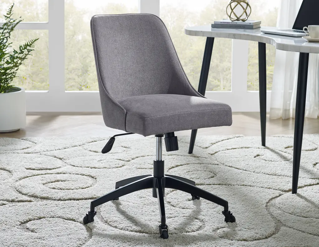 Kinsley Dark Gray Swivel Upholstered Desk Chair Home Office steve silver furniture