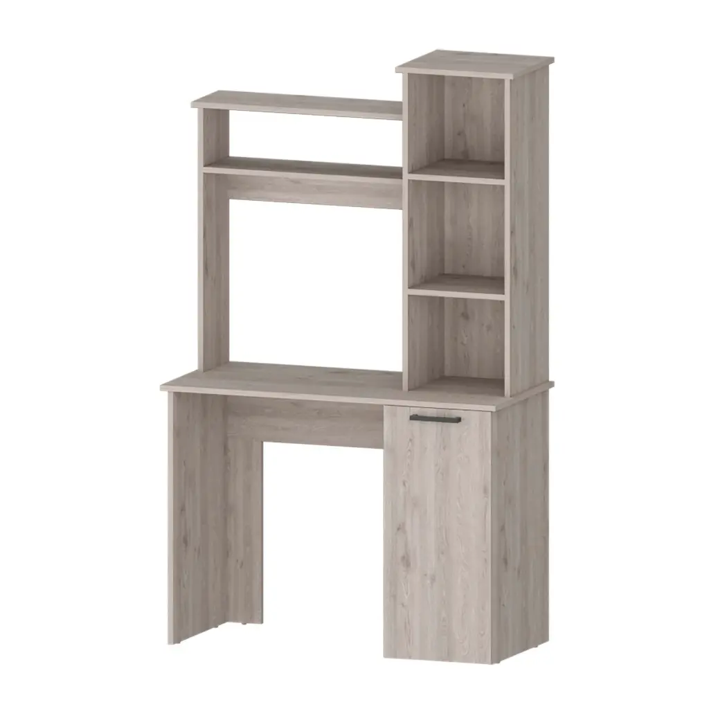 Rumford Computer Desk Hutch And 3 Tier Storage Shelves Black Compact Workstation rta mubles colombia