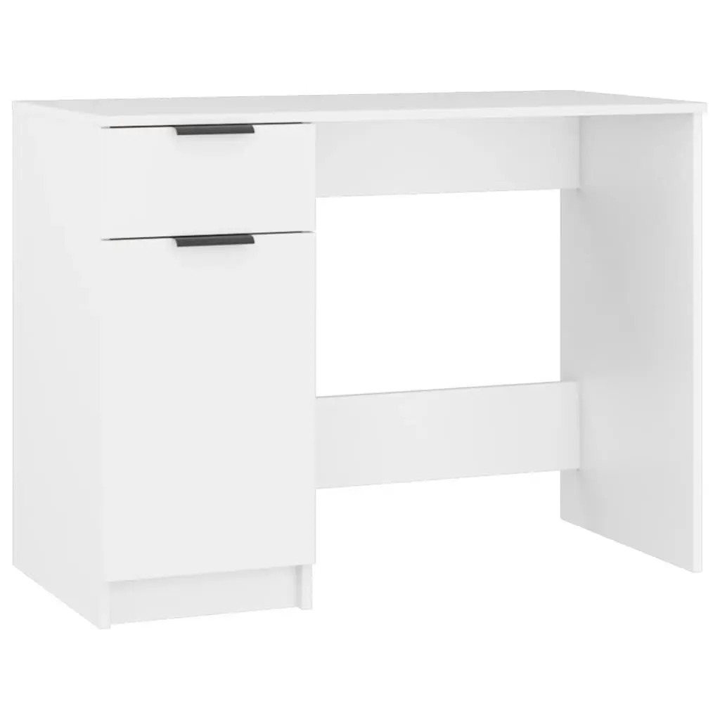 Desk White 39.4x19.7x29.5 Inches Engineered Wood Home Office Furniture