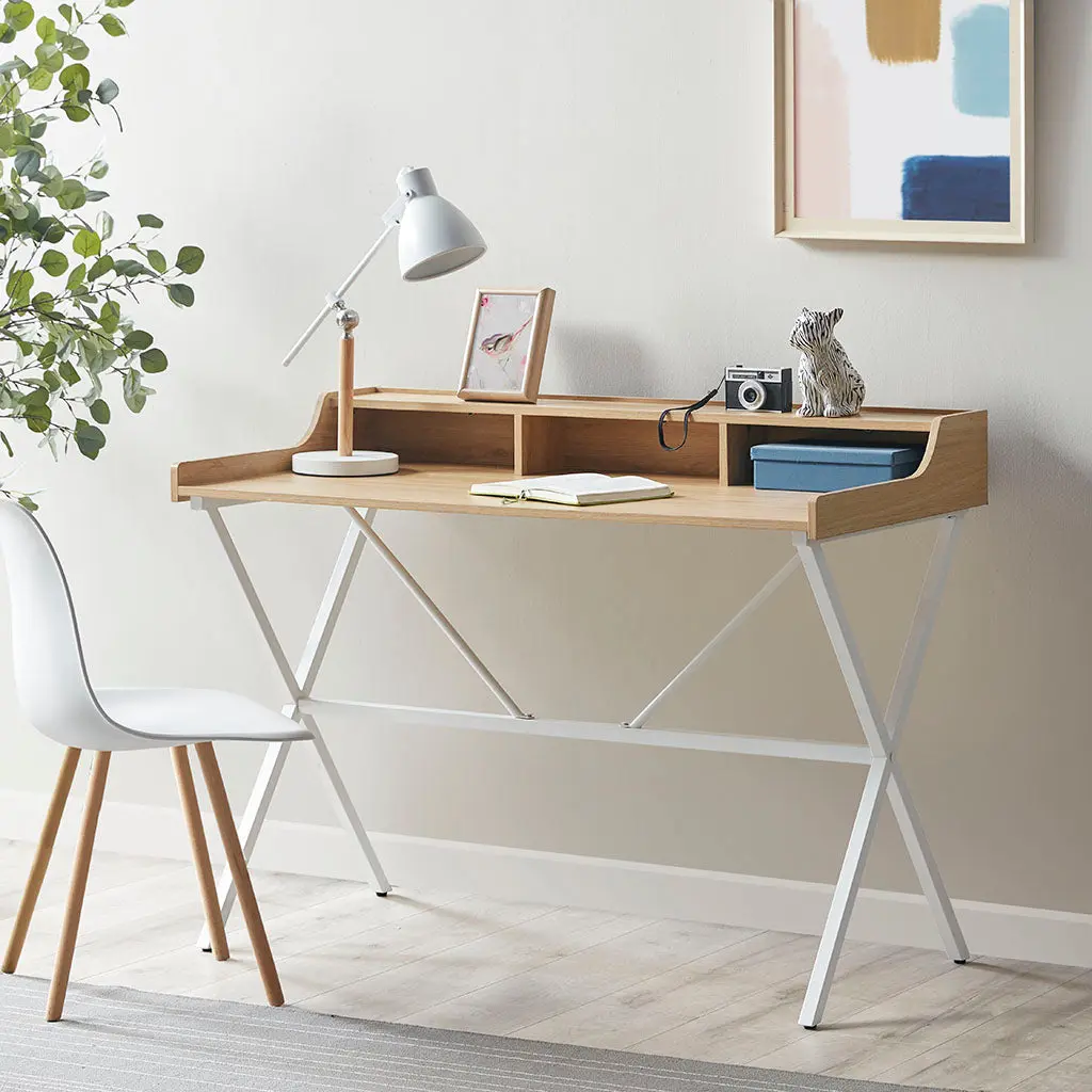 Laurel Desk Natural White Mdf Study Writing Table jla