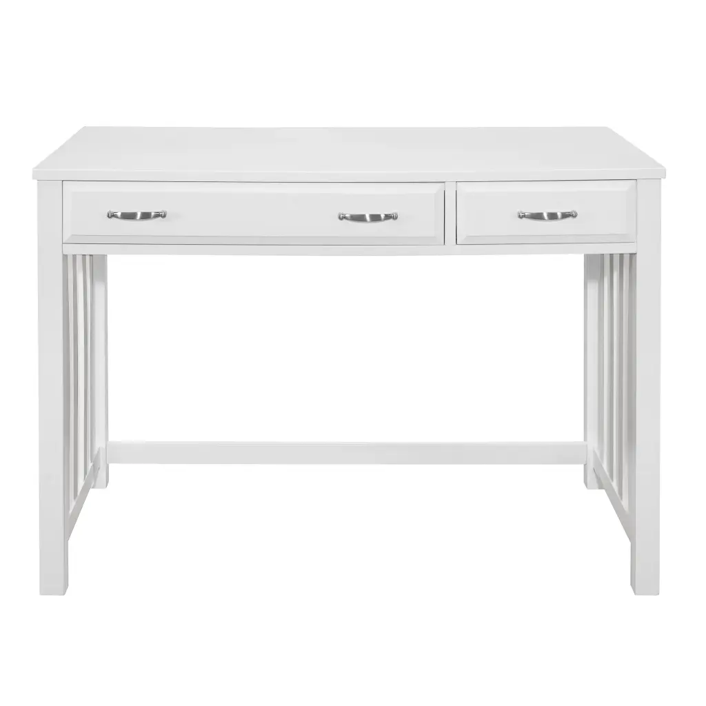 Modern Traditional 1Pc Desk 2X Drawers White Finish Keyboard Drawer kanepe