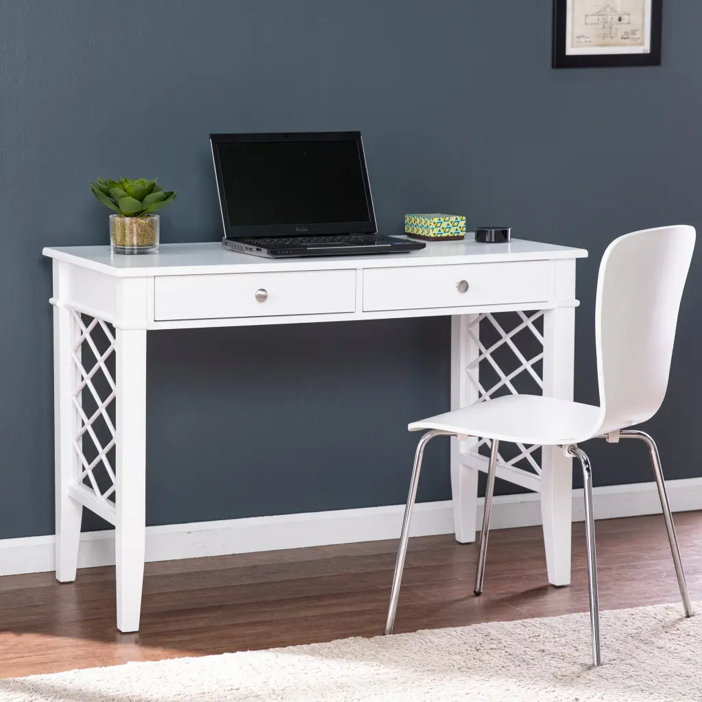 Glenburg White MDF Writing Desk Home Office sei