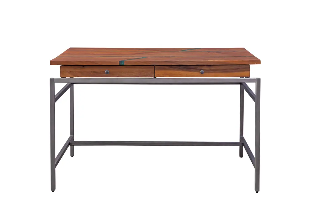 Tamra Desk Drawers Brown Wood Home Office Study steve silver furniture