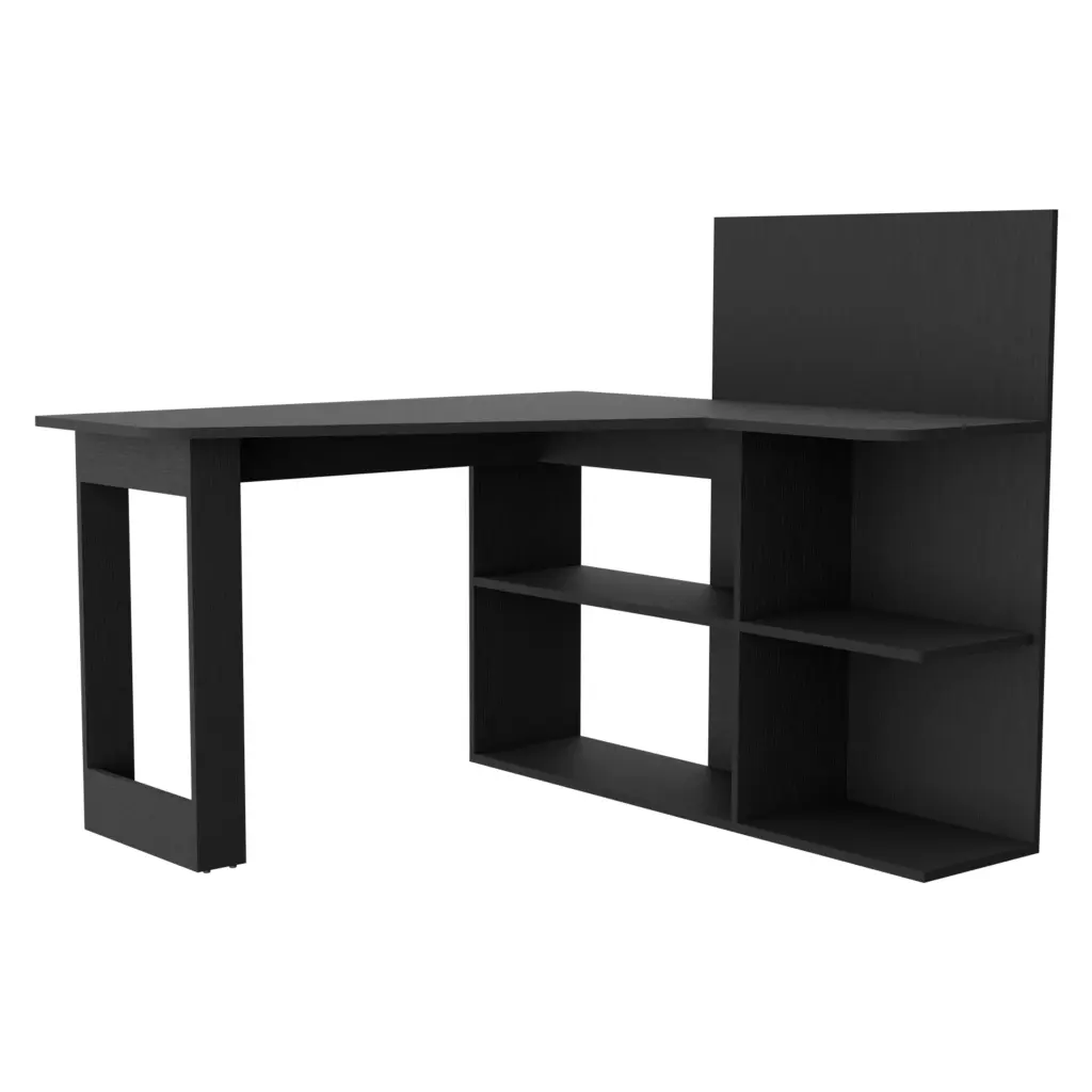 Computer Desk Mohave Office Desk Black Particle Board Modern Workstation treevol furniture