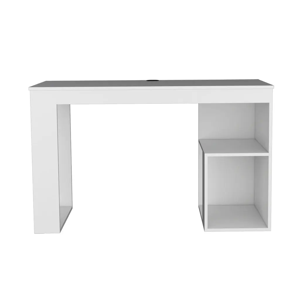 Desk Adona White Particle Board Engineered Wood Office Desk treevol furniture