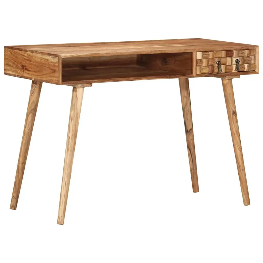 Writing Desk 43.3x19.7x29.9 Inches Solid Wood Acacia Home Office Desk