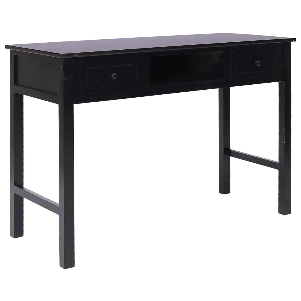 Writing Desk Black 43.3x17.7x29.9 Inches Wood Modern Office Desk