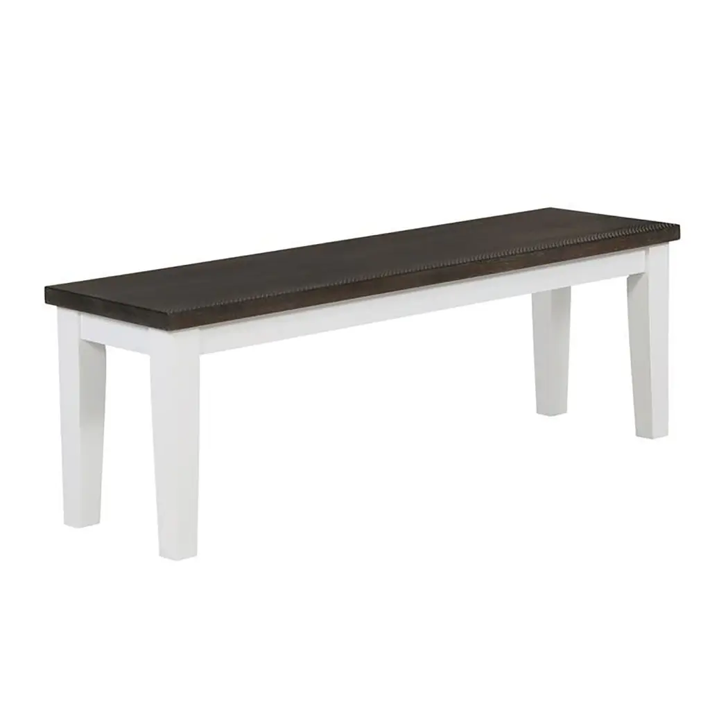 White and Espresso Rectangular Dining Bench Dining Room furniture max