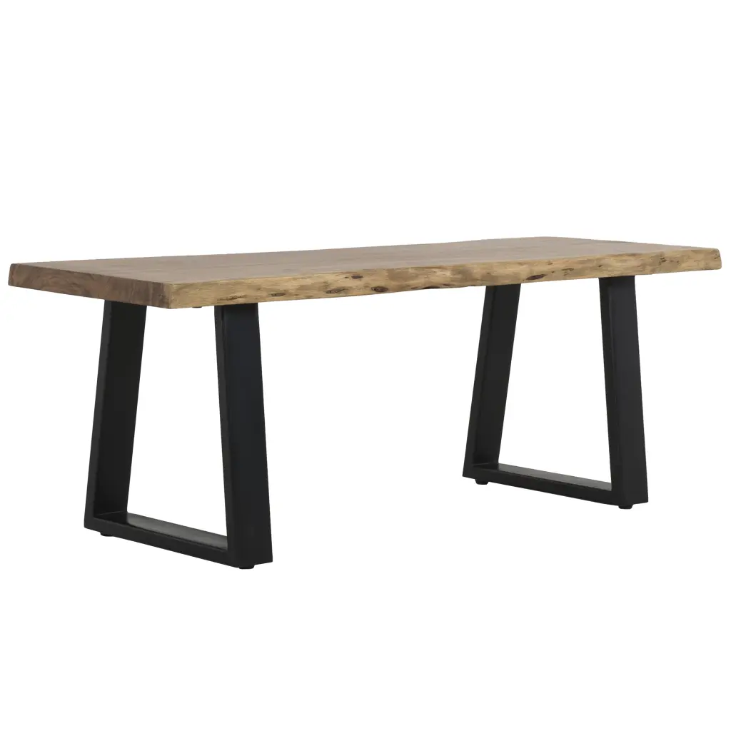 70 Inch Solid Acacia Timber Dining Bench Metal Legs kanepe