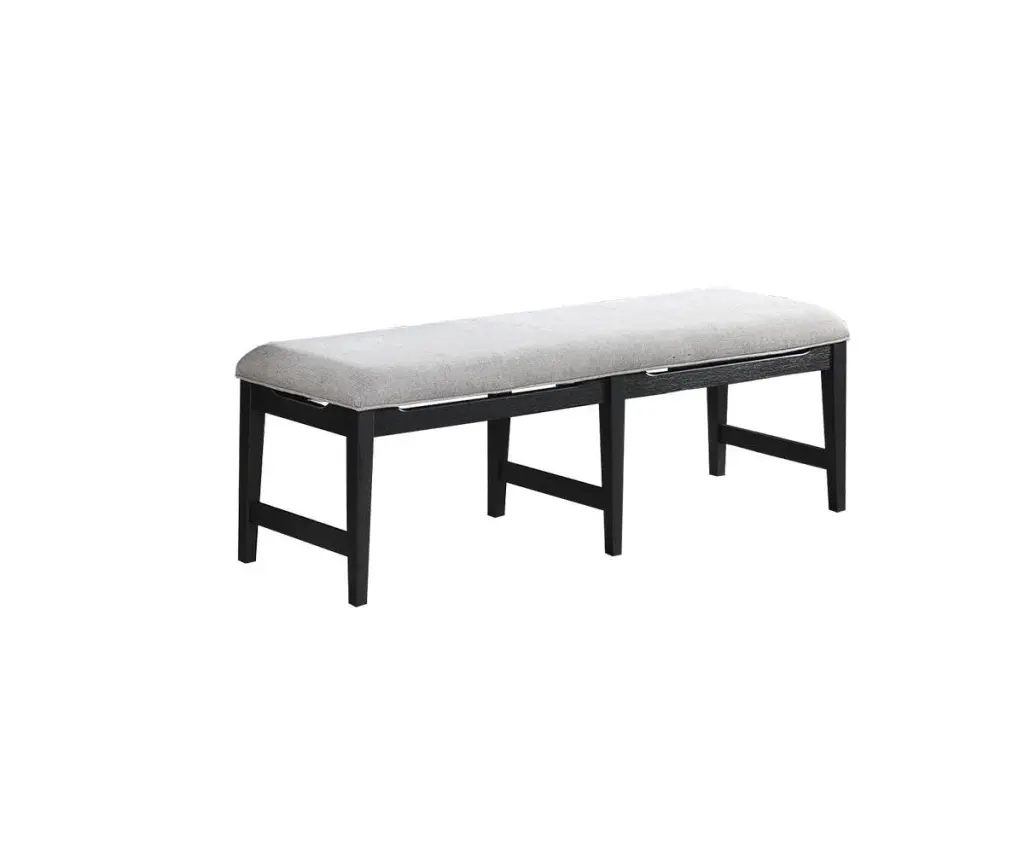 Modern 1Pc Dining Bench Black Frame Upholstered Cushion Plush Ease kanepe