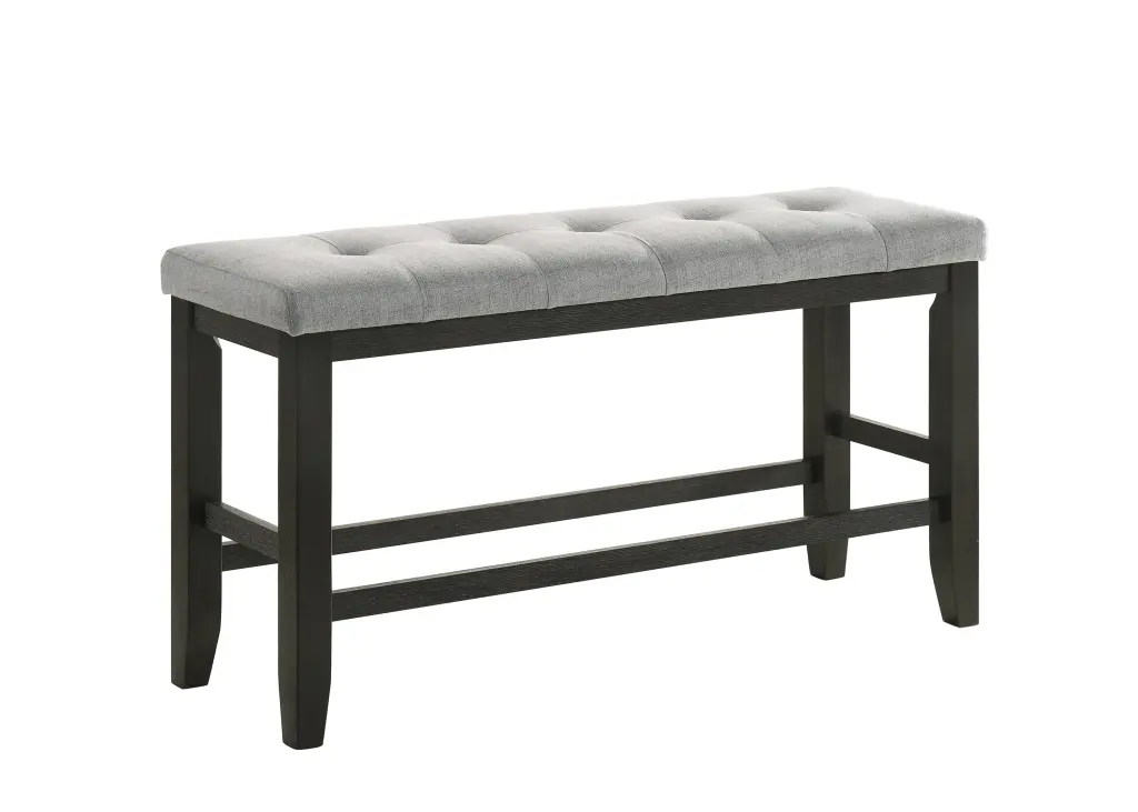 Modern Counter Height Bench Tufted Upholstery Tapered Timber Legs kanepe