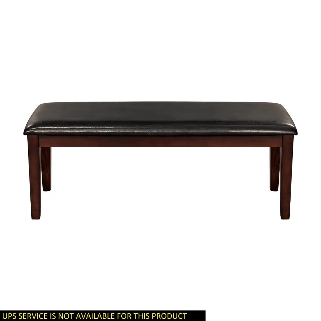 Timeless Cherry Finish Wood Frame Bench 1Pc Fabric Upholstered Seat Dining kanepe
