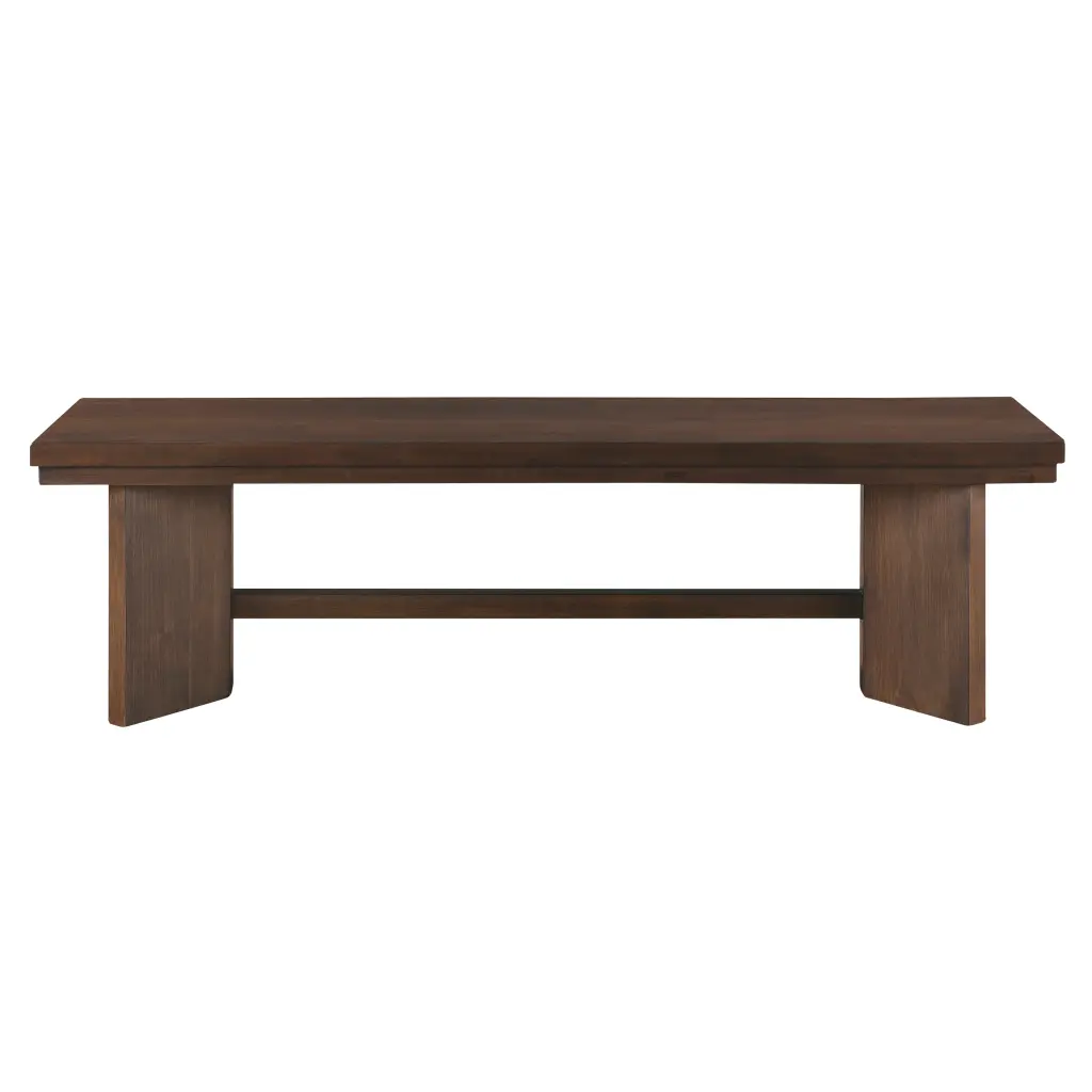 Walnut Finish Wood Bench Angled Design Base Dining Bench Modern kanepe
