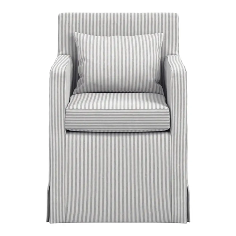 Etta Slim Stripe Dining Chair - Grey