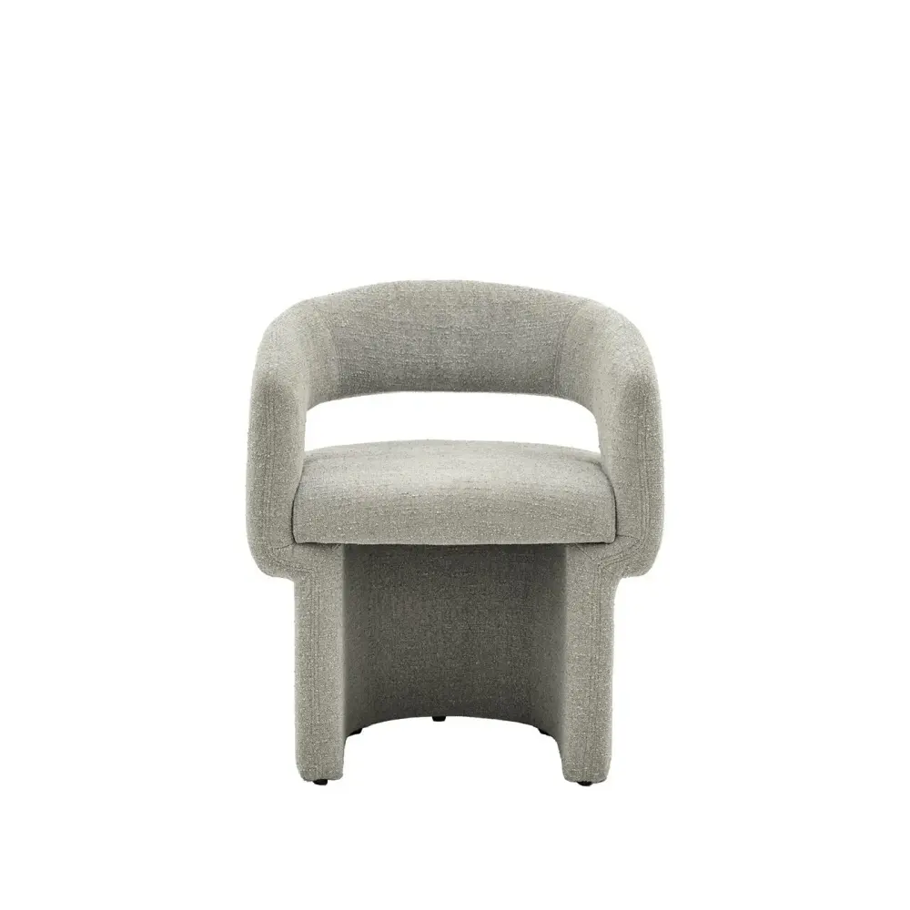 Stretch Jacquard Liora Dining Chair - Grey Boucle