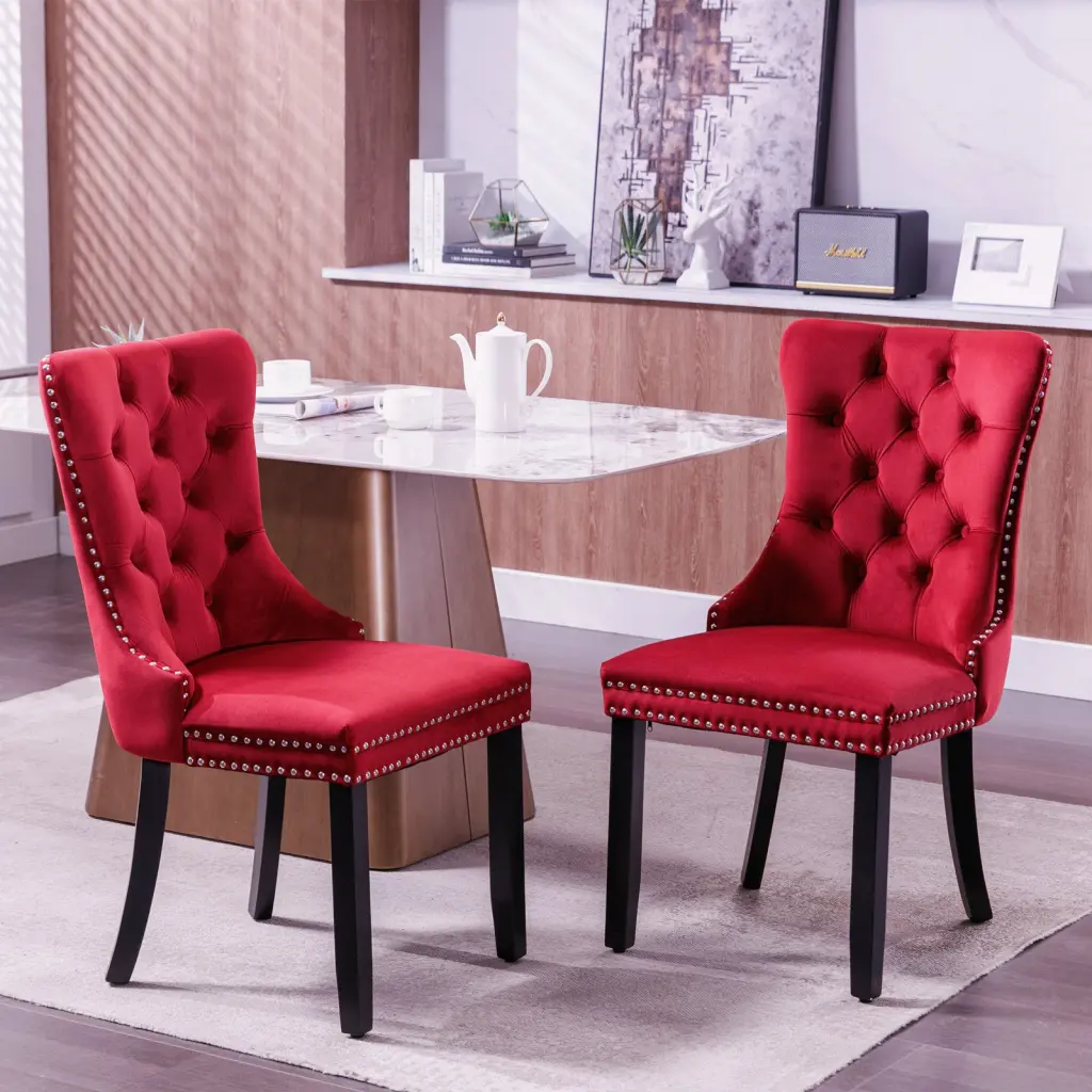 Classic Velvet Dining Chairs High End Tufted Solid Timber Contemporary a-a furniture