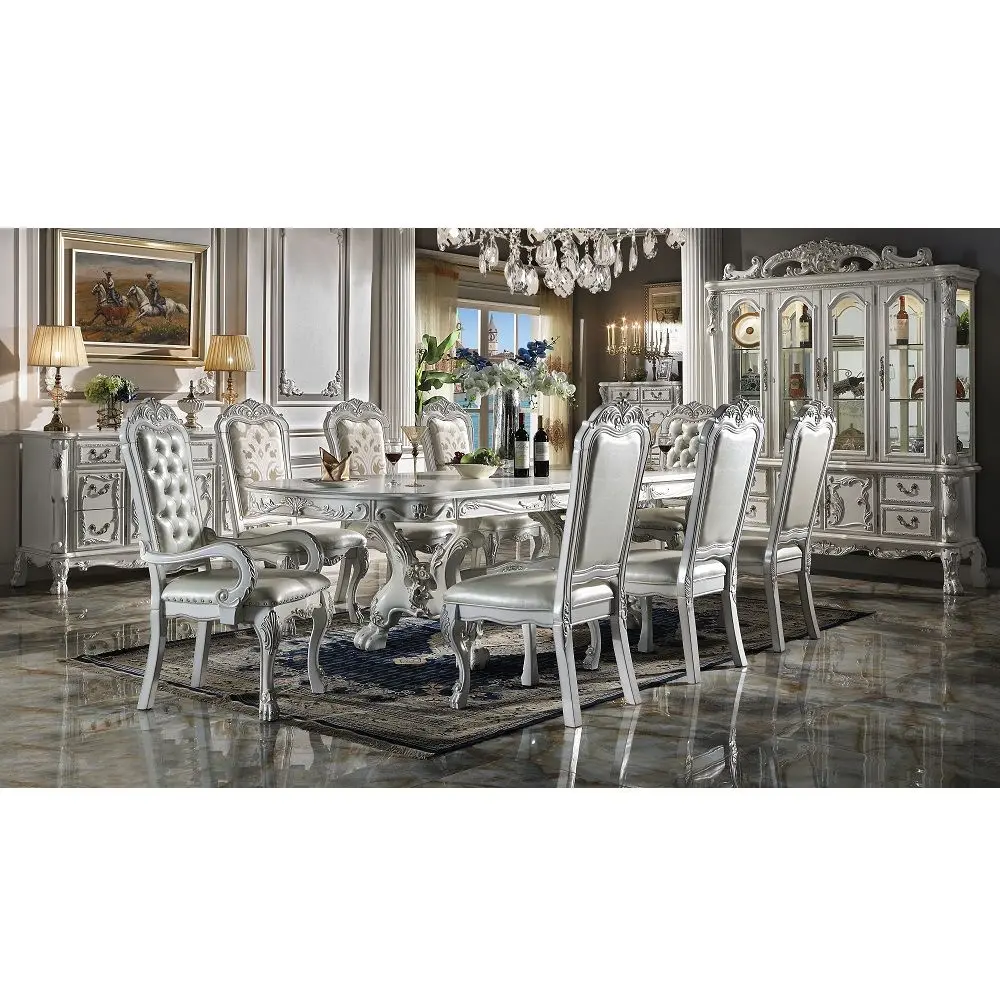 Dresden Side Chair Set 2 PU and Bone White Finish acme onsite store