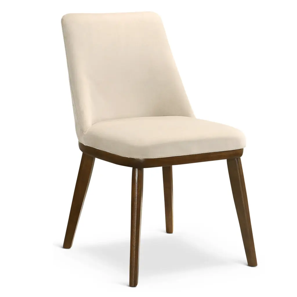 Beige Velvet Dining Chair Set 2 Solid Beige, Brown, Cream, White ashcroft furniture