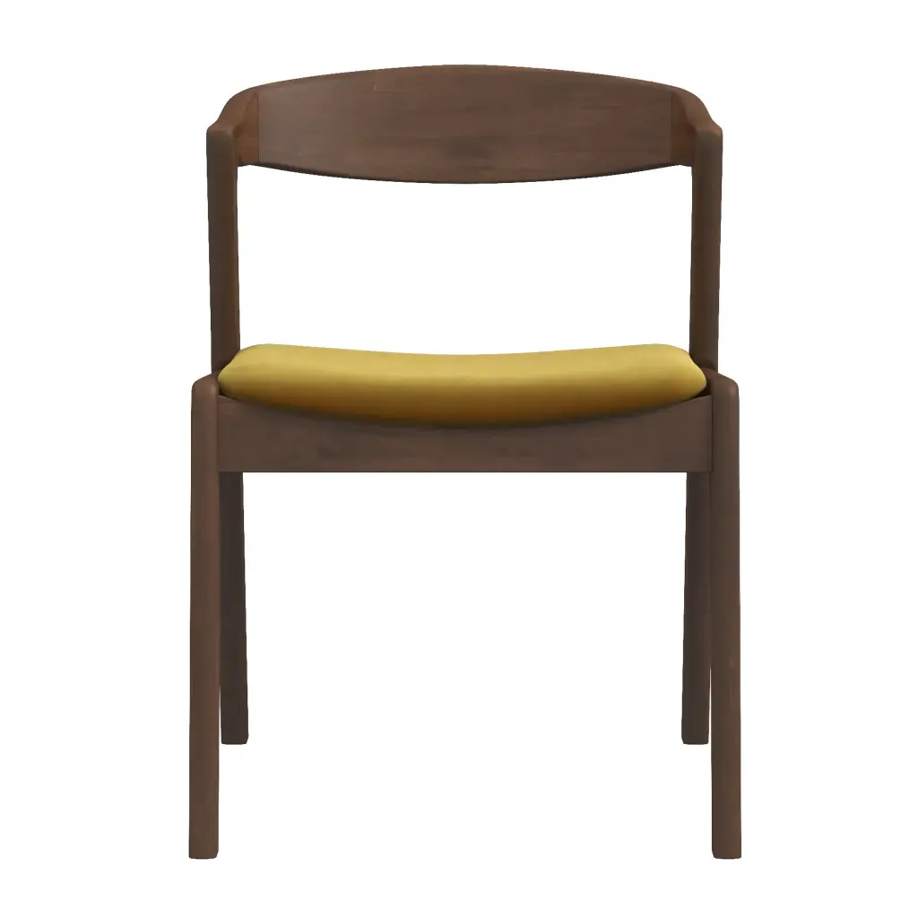 Dakota Dark Yellow Velvet Dining Chair Set 2 Solid Brown Yellow Accent Chairs ashcroft furniture