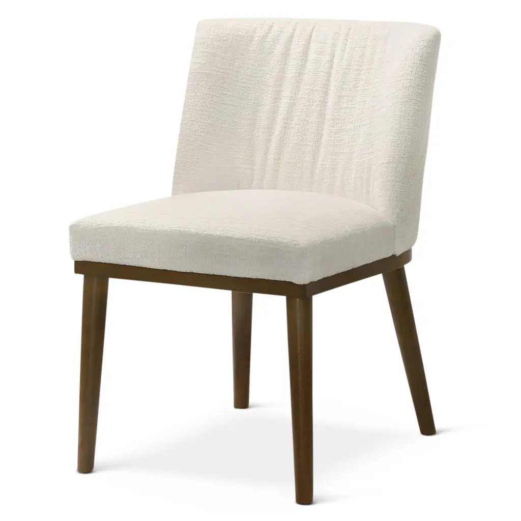 Daley White Dining Chair Set 2 Timber Brown Legs ashcroft furniture