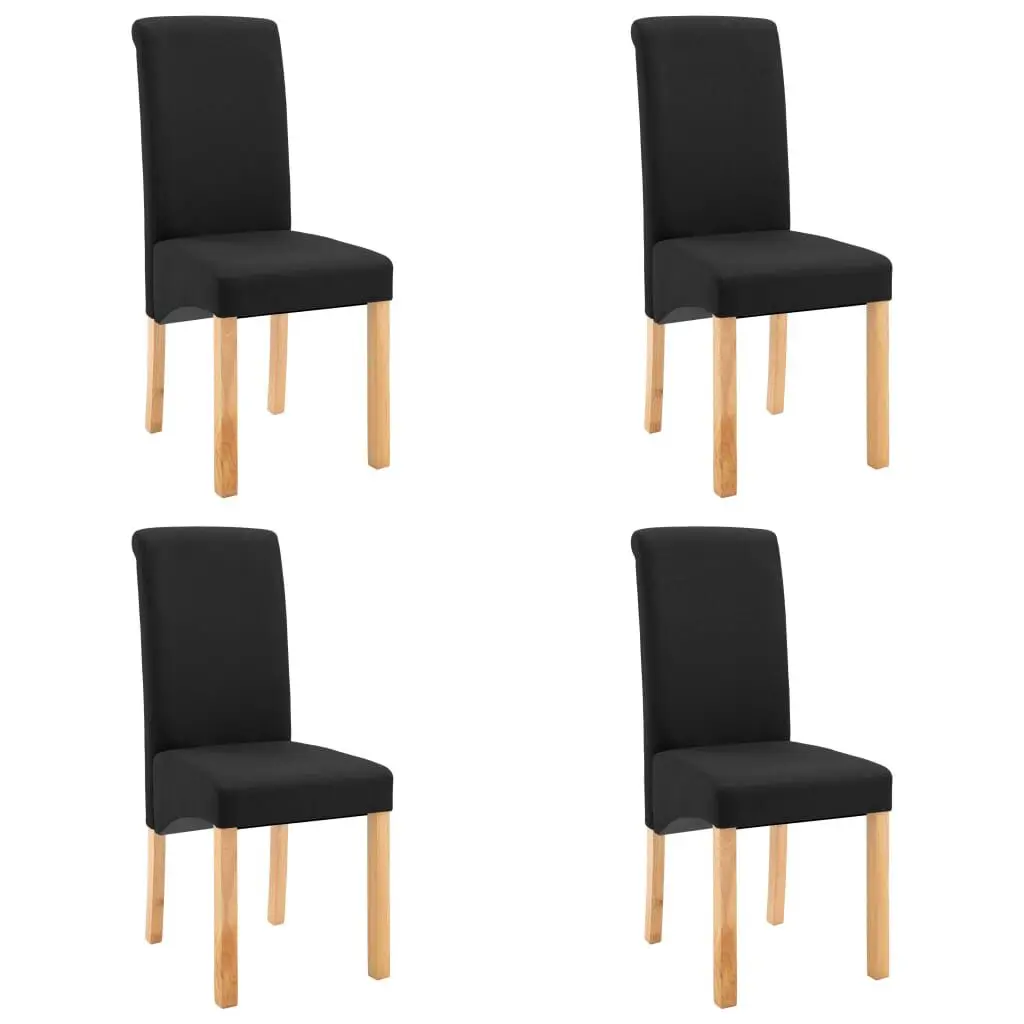 Dining Chairs 4 pcs Black Fabric Modern Kitchen Chairs