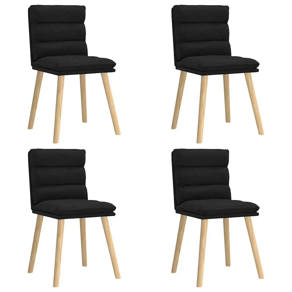 Dining Chairs 4 pcs Black Fabric Modern Kitchen Chairs Set