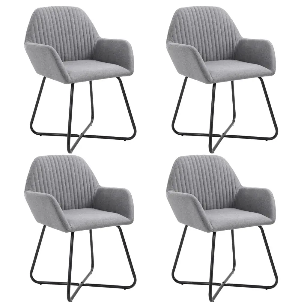 Dining Chairs 4 Pieces Light Gray Fabric Kitchen Chairs