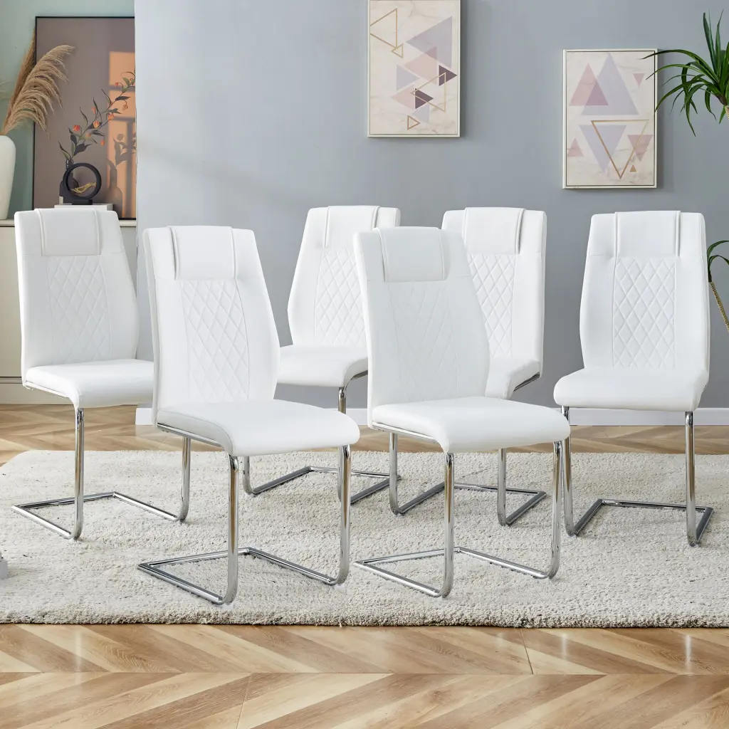 Modern Dining Chairs Faux Hide Padded Seat Dining and Living Room droom w-1151