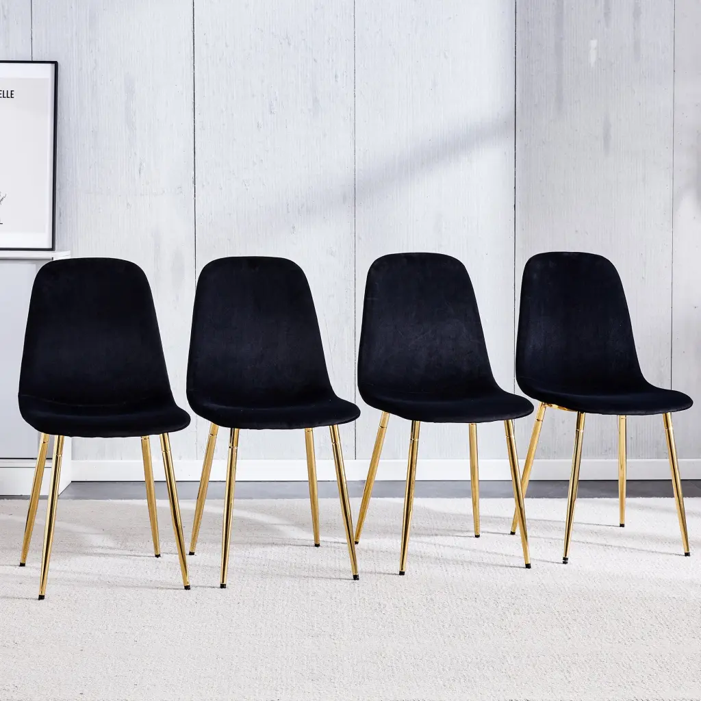 Set 4 Modern Mid Century Style Dining Chairs Kitchen droom w-1151