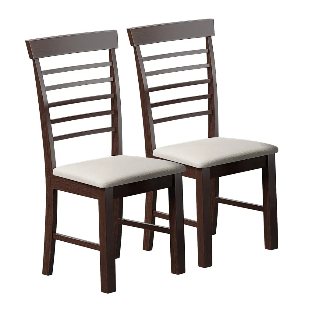 2 Pcs Retro Dining Chair Rustic Rubberwood Upholstered Chair first choice products