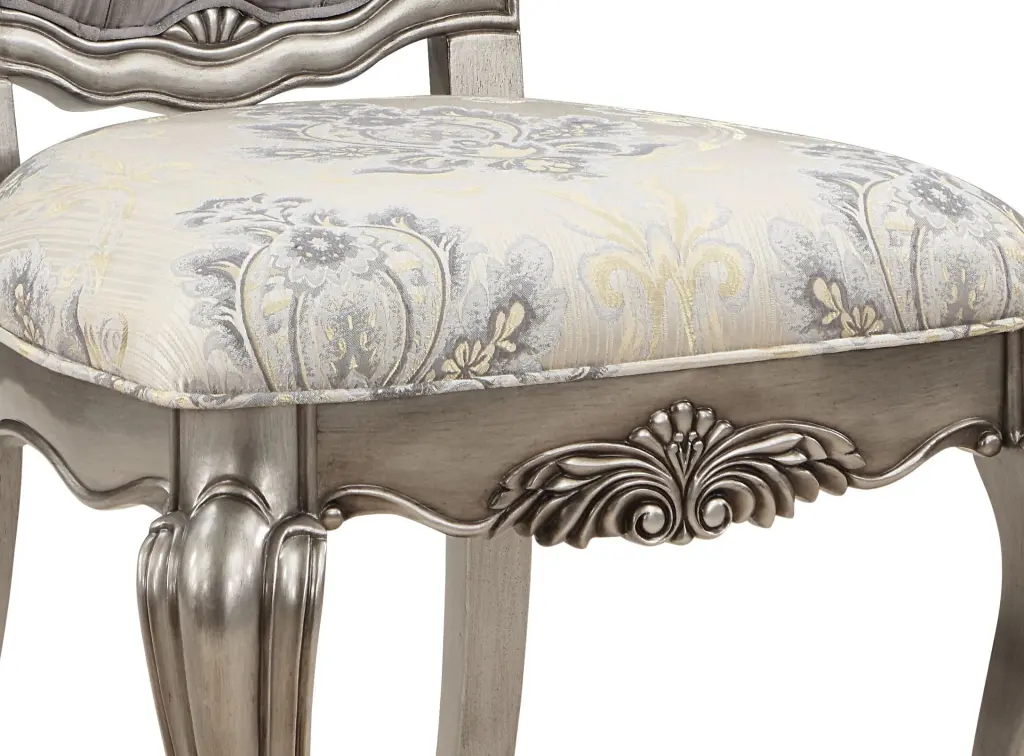 Beige And Platinum Tufted Arm Chair Set 2 Solid Multi Dining Room furniture max