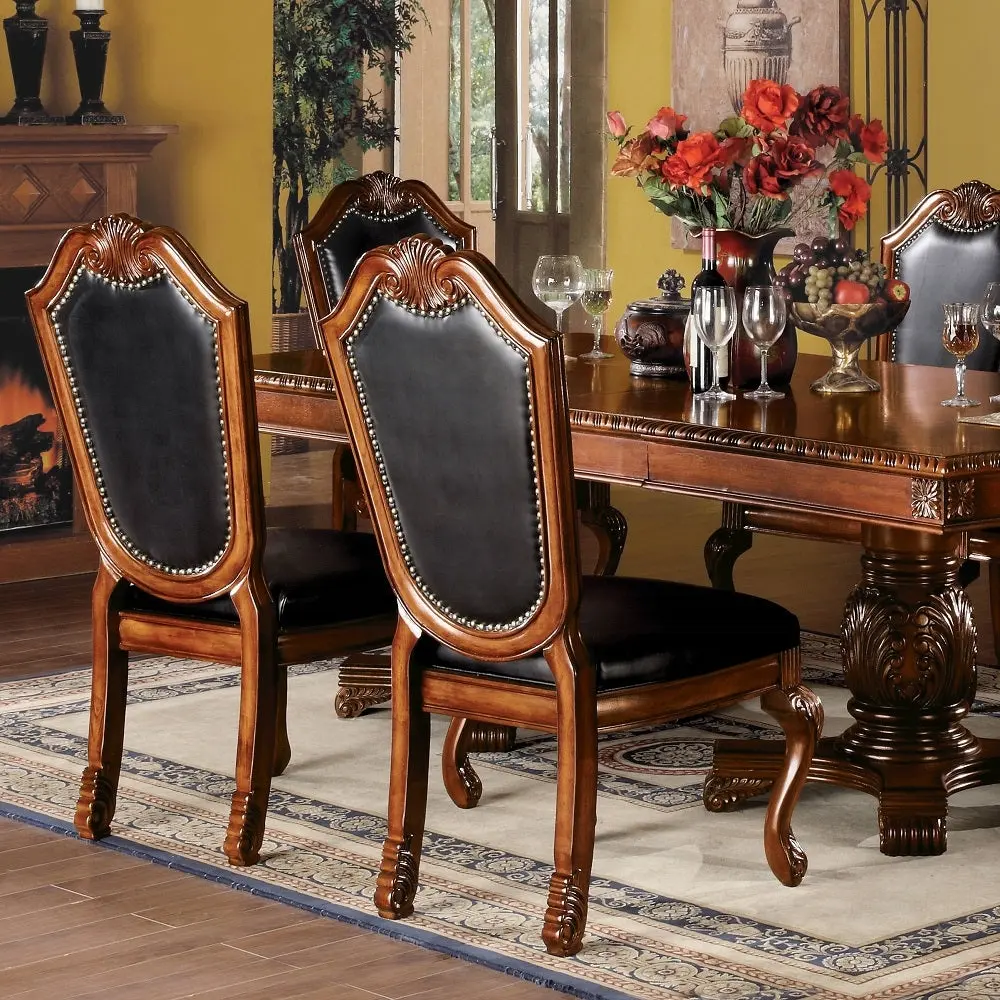 Black And Cherry Side Chair Trim Set 2 Solid Wood Dining Chairs furniture max