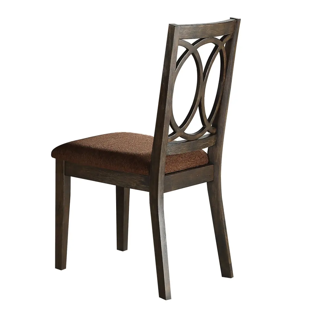 Brown and Espresso Side Chair Padded Seat Set 2 Dining Room furniture max