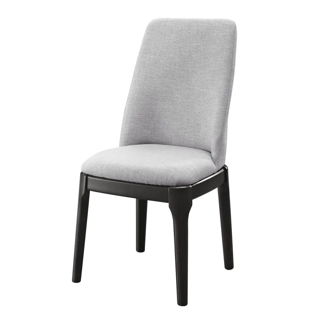 Light Grey And Grey Oak Upholstered Side Chairs Set 2 Gray Dining furniture max
