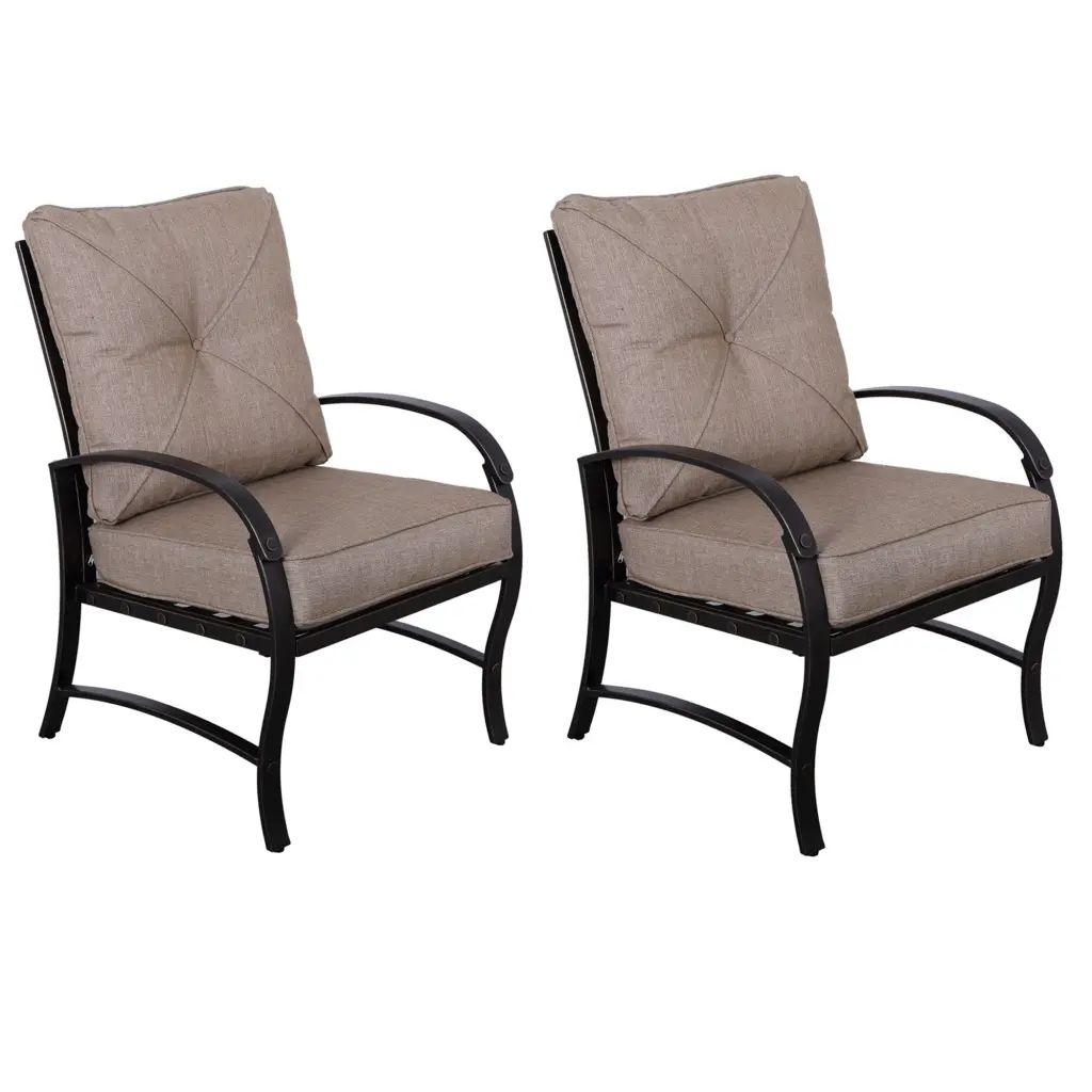 Modern Dining Chair Set 2 Back and Seat Cushion Antique Bronze Finish gathercraft