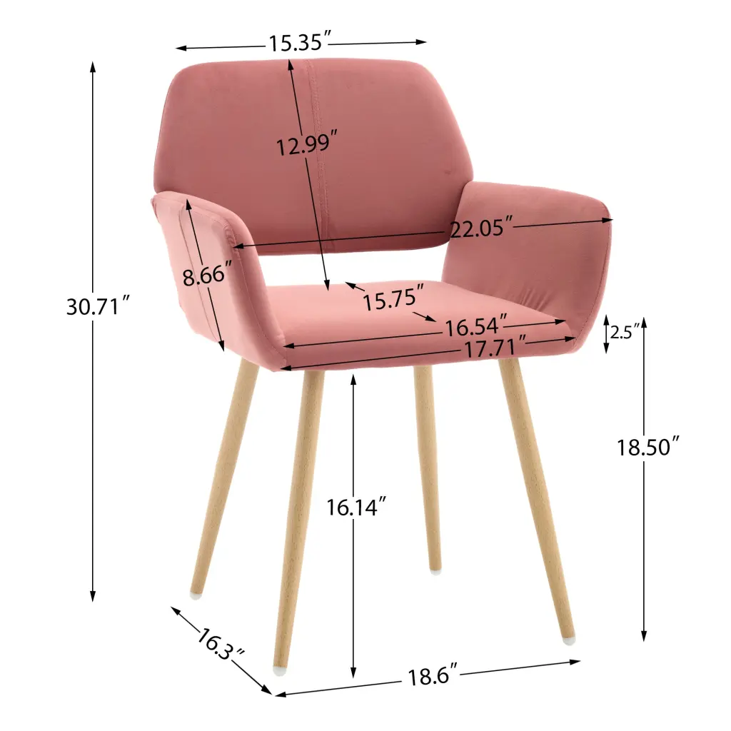 Hengming Frosted Velvet Dining Chair Hollowed Out Strap Armrest Modern Design hengming store