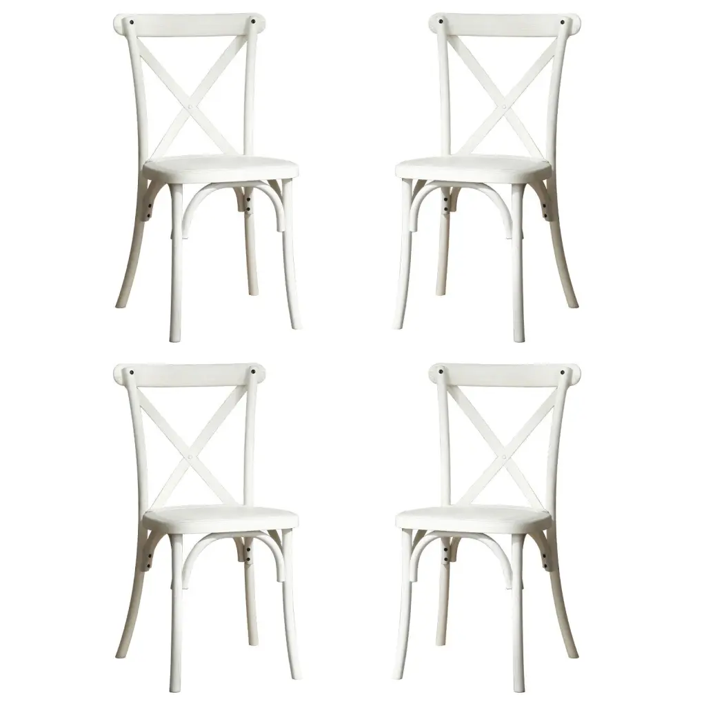 4 Pack Resin X Back Chairs Mid Century Modern Farmhouse Style Cross Back justone outdoor -premium-